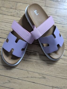 Shein lilac + Pink Slide Sandals